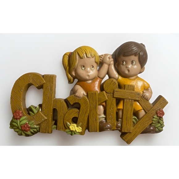 1982 BURWOOD USA 3 Pc "FAITH HOPE CHARITY" Precision Molded Plastic 3-D PLAQUES - Picture 5 of 5